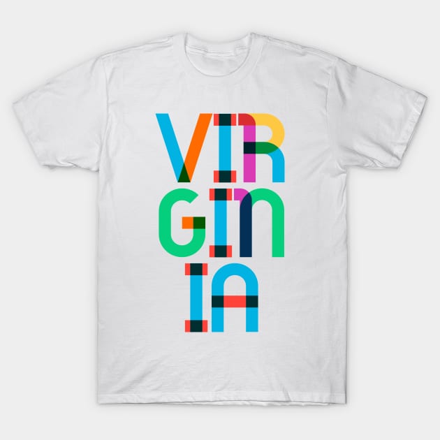 Virginia Mid Century, Pop Art Mondrian T-Shirt by Hashtagified